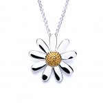 Sterling Silver Vintage Daisy 18mm Pendant & Chain