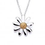 Sterling Silver Vintage Daisy 30mm Pendant & Chain