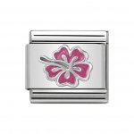 Nomination Silver Shine Hibiscus Pink Charm