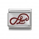 Nomination Silver Shine Red Infinity Love Writing Charm
