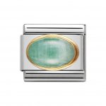 Nomination Oval Emerald Classic Charm 18ct Gold.
