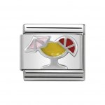 Nomination Yellow & Pink Cocktail Enamel & Silver Shine Charm