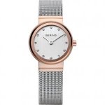 Ladies Bering Stainless Steel Rose Gold Plate Bracelet Watch.