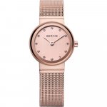 Ladies Bering Stainless Steel Rose Gold Plate Bracelet Watch.