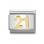 Nomination 21 Number Charm 18ct Gold.