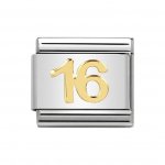 Nomination 16 Number Charm 18ct Gold