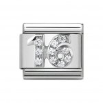 Nomination Silver Shine CZ Number 16 Charm.