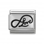 Nomination Silver Shine Infinity Love writing Charm