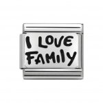 Nomination Silver Shine I Love Family Plates Charm