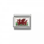 Nomination Silver Enamel Welsh Flag Charm