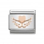 Nomination 9ct Rose Gold Heart with wings Charm.