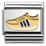 Nomination 18ct & Enamel Blue Stripe Trainer Charm.