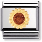 Nomination Classic Sunflower Charm 18ct Gold & Enamel.