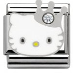 Hello Kitty Nomination Stainless Steel, Enamel & Silver Crown Charm.