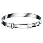 Silver D For Diamond Single Stud Bangle