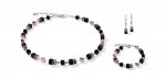 GeoCUBEÂ® Necklace, Bracelet & Earring Set Onyx Black-rose gold