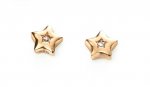 Silver D For Diamond Gold Plated Star Stud Earrings