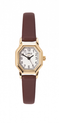 Ladies Limit White Dial Tan Strap Watch