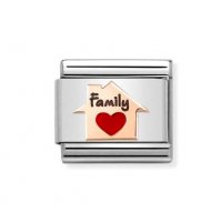 Nomination 9ct Rose Gold & Enamel Red Heart House Charm