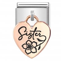 Nomination Rose Gold Heart Sister Charm
