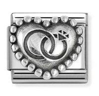 Nomination Silver Wedding Rings Dotted Heart Charm.