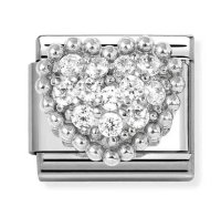 Nomination Silver White CZ Heart Dot Charm
