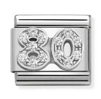 Nomination Silver Shine CZ Number 80 Charm.
