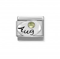 Nomination Silver August Peridot Birthstone charm