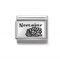 Nomination Silver November Chrysanthemum Charm