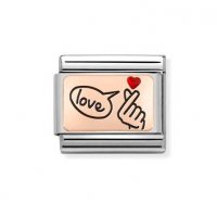 Nomination Rose Gold & Red Enamel Snap Fingers LOVE Charm.