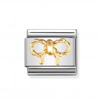 Nomination 18ct Gold Relief Bow Charm.