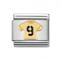 Nomination 18ct & Enamel number 9 Football Shirt Charm.