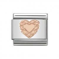 Nomination 9ct Rose Gold Diamond Heart Charm.