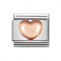 Nomination 9ct Rose Gold Raised Heart Charm.