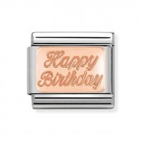 Nomination 9ct Rose Gold Happy Birthday Charm.