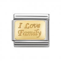 Nomination 18ct Gold Plate I Love Family Charm.