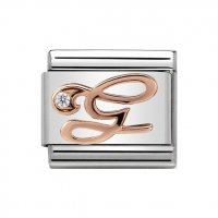 Nomination 9ct Rose Gold CZ set Initial G Charm.