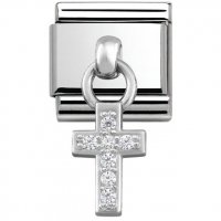Nomination Drop Silver CZ Cross in Charm.