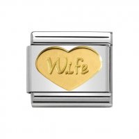 Nomination 18ct Gold Wife Heart Charm