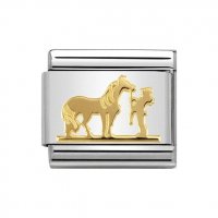 Nomination 18ct Gold Horse and Rider Charm.