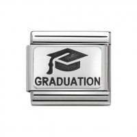 Nomination Silver Shine Graduation Plate Charm