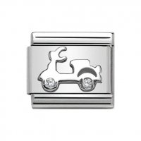 Nomination Classic Silver CZ Set Scooter Charm.