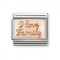 Nomination 9ct Rose Plate I Love Family Charm