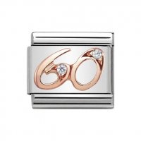 Nomination Number 60 cz Rose Gold Charm