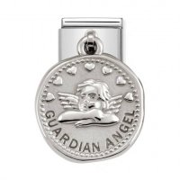 Nomination Silver Shine Round Silver Guardian Angel Charm