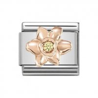 Nomination 9ct Rose yellow CZ Daffodil Charm