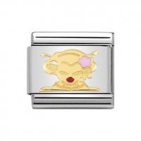 Nomination Enamel & 18ct Geisha Madame Monsieur Charm.