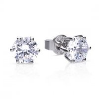 DiamonFire Silver Zirconia 0.50ct Solitaire Earrings