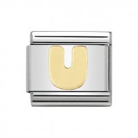 Nomination 18ct Gold Initial U Charm.