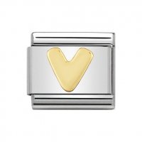 Nomination 18ct Gold Initial V Charm.